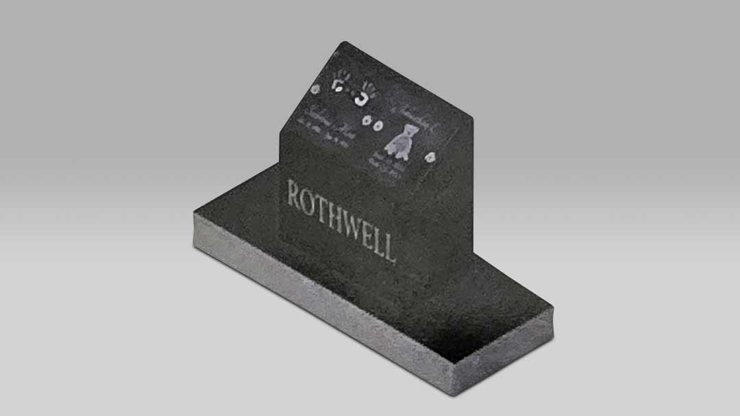 Companion Cremation Pillar - Jet Black with Removable Black Door