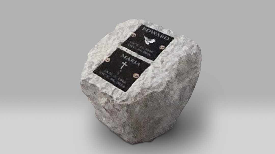 Cremation Boulder - China Grey With Removable Jet Black Doors