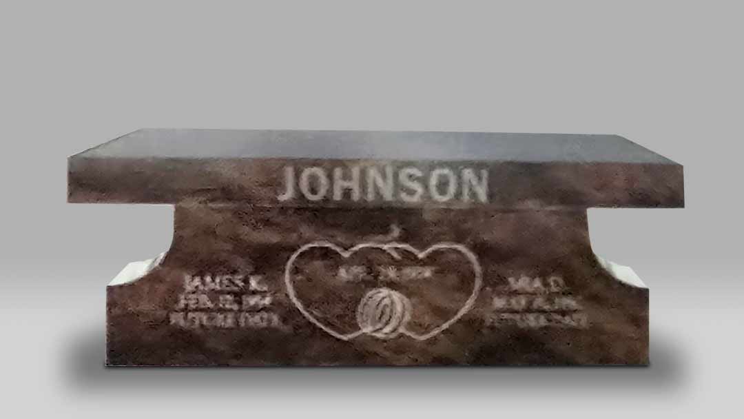 Pedestal Bench With Cremation Holes - Rustic Brown