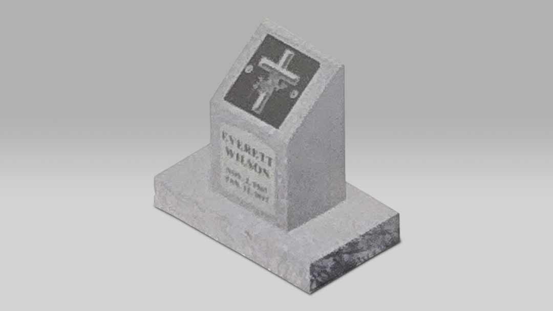 Single Cremation Pillar - China Grey With Removable Black Door